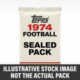 Illustrative stock image of a 1974 Topps Football sealed pack. Not the actual pack.
