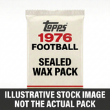 Illustrative stock image of a 1976 Topps Football sealed wax pack. Not the actual pack.