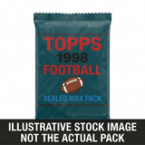 Illustrative stock image of a 1998 Topps Football sealed wax pack. Not the actual pack.