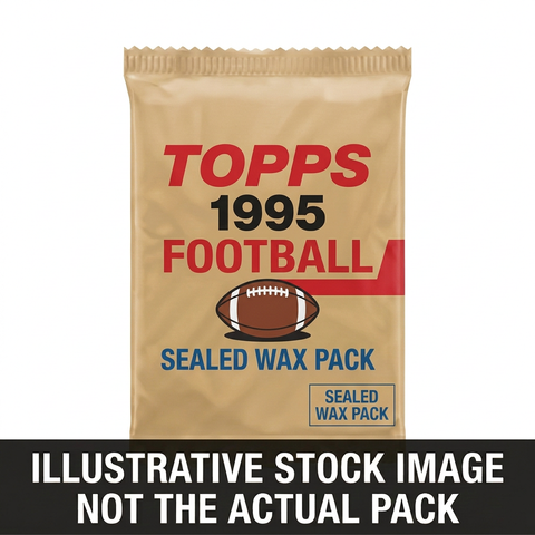 Illustrative stock image of a 1995 Topps Football sealed wax pack. Not the actual pack.