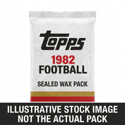 Illustrative stock image of a 1982 Topps Football sealed wax pack. Not the actual pack.
