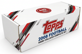 2008 Topps Football hand collated complete set white storage box with large front Topps logo and one 440-card badge