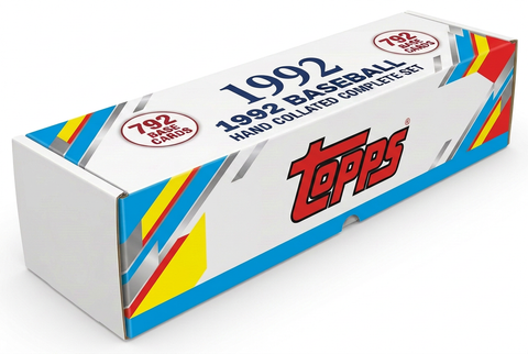 1992 Topps Baseball hand collated complete set white box with large front Topps logo and one 792-card badge