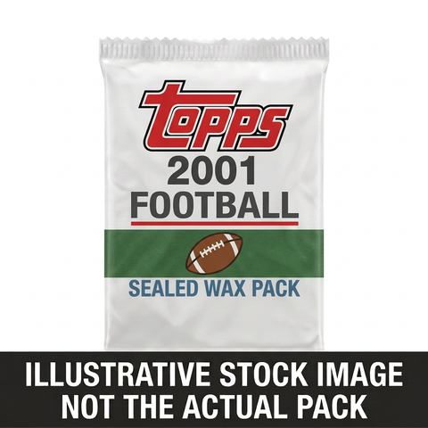 Illustrative stock image of a 2001 Topps Football sealed wax pack. Not the actual pack.