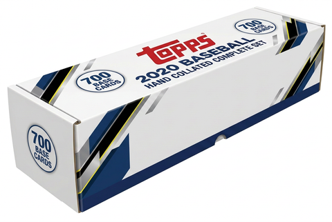 Stock illustration of a long white storage box for the 2020 Topps Baseball 700-card hand collated complete base set
