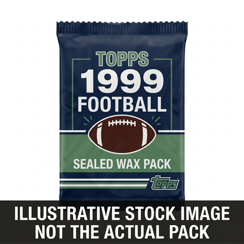 Illustrative stock image of a 1999 Topps Football sealed wax pack. Not the actual pack.