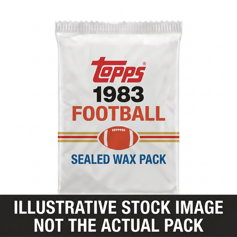 Illustrative stock image of a 1983 Topps Football sealed wax pack. Not the actual pack.