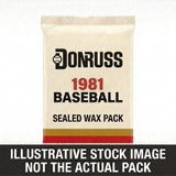Illustrative stock image of a 1981 Donruss Baseball sealed wax pack. Not the actual pack.