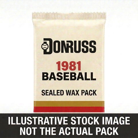 Illustrative stock image of a 1981 Donruss Baseball sealed wax pack. Not the actual pack.
