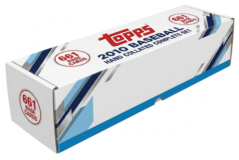 Stock illustration of a long white storage box for the 2010 Topps Baseball 661-card hand collated complete base set