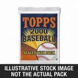 Illustrative stock image of a 2000 Topps Baseball sealed wax pack. Not the actual pack.