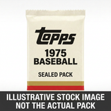 Illustrative stock image of a 1975 Topps Baseball sealed pack. Not the actual pack.