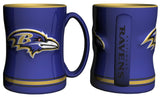 Baltimore Ravens Coffee Mug 14oz Sculpted Relief Team Color-0