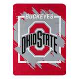 Ohio State Buckeyes Blanket 46x60 Micro Raschel Dimensional Design Rolled