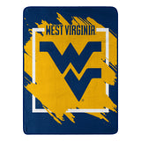 West Virginia Mountaineers Blanket 46x60 Micro Raschel Dimensional Design Rolled