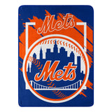 New York Mets Blanket 46x60 Micro Raschel Dimensional Design Rolled-0
