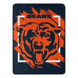 Chicago Bears Blanket 46x60 Micro Raschel Dimensional Design Rolled
