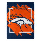 Denver Broncos Blanket 46x60 Micro Raschel Dimensional Design Rolled