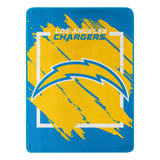 Los Angeles Chargers Blanket 46x60 Micro Raschel Dimensional Design Rolled