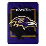 Baltimore Ravens Blanket 46x60 Micro Raschel Dimensional Design Rolled