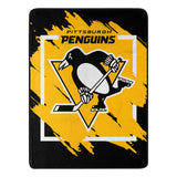 Pittsburgh Penguins Blanket 46x60 Micro Raschel Dimensional Design Rolled-0