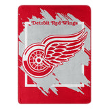 Detroit Red Wings Blanket 46x60 Micro Raschel Dimensional Design Rolled Special Order