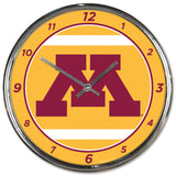 Minnesota Golden Gophers Clock Round Wall Style Chrome-0