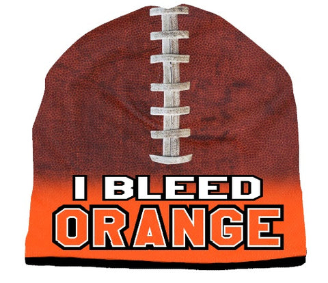 Beanie I Bleed Style Sublimated Football Orange Design - Team Fan Cave