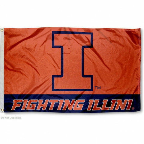 Illinois Fighting Illini Flag 3x5 Logo Design BSI - Special Order
