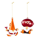 Virginia Tech Hokies Ornament Gnome Fan 2 Pack-0
