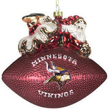 Minnesota Vikings Ornament 5 1/2 Inch Peggy Abrams Glass Football - Team Fan Cave