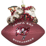 Tampa Bay Buccaneers Ornament 5 1/2 Inch Peggy Abrams Glass Football - Team Fan Cave