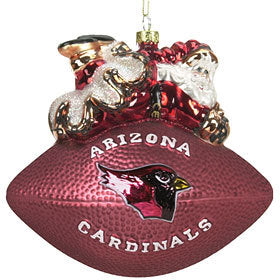 Arizona Cardinals Ornament 5 1/2 Inch Peggy Abrams Glass Football - Team Fan Cave