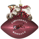 Cincinnati Bengals Ornament 5 1/2 Inch Peggy Abrams Glass Football - Team Fan Cave