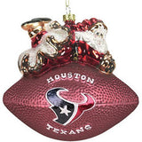 Houston Texans 5 1/2 Peggy Abrams Glass Football Ornament - Team Fan Cave