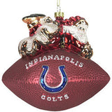 Indianapolis Colts 5 1/2 Peggy Abrams Glass Football Ornament - Team Fan Cave