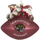 Jacksonville Jaguars Ornament 5 1/2 Inch Peggy Abrams Glass Football - Team Fan Cave