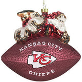 Kansas City Chiefs Ornament 5 1/2 Inch Peggy Abrams Glass Football - Team Fan Cave