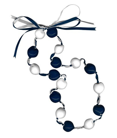 Lucky Kukui Nuts Necklace Navy/White - Team Fan Cave
