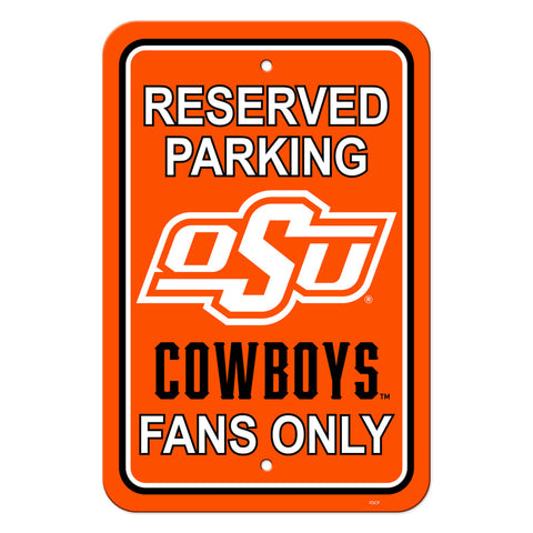Oklahoma State Cowboys Sign 12x18 Plastic Reserved Parking Style - Team Fan Cave