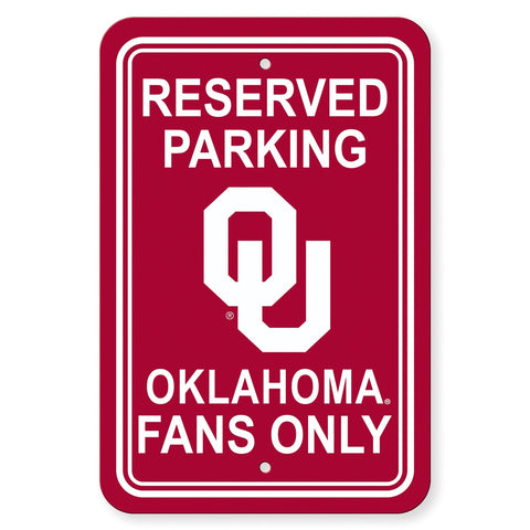 Oklahoma Sooners Sign 12x18 Plastic Reserved Parking Style CO - Team Fan Cave