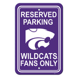 Kansas State Wildcats Sign - Plastic - Reserved Parking - 12 in x 18 in - Team Fan Cave