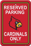 Louisville Cardinals Sign 12x18 Plastic Reserved Parking Style CO - Team Fan Cave
