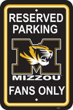 Missouri Tigers Sign 12x18 Plastic Reserved Parking Style CO - Team Fan Cave