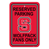 North Carolina State Wolfpack Sign - Plastic - Reserved Parking - 12 in x 18 in - Team Fan Cave