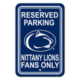 Penn State Nittany Lions Sign - Plastic - Reserved Parking - 12 in x 18 in - Team Fan Cave