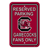 South Carolina Gamecocks Sign 12x18 Plastic Reserved Parking Style CO - Team Fan Cave