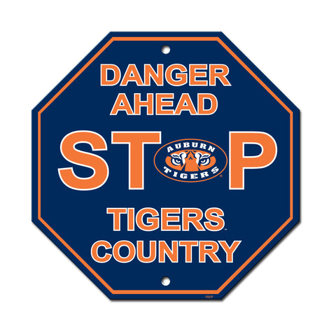 Auburn Tigers Sign 12x12 Plastic Stop Style - Special Order - Team Fan Cave
