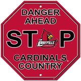 Louisville Cardinals Sign 12x12 Plastic Stop Style - Team Fan Cave