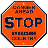 Syracuse Orange Sign 12x12 Plastic Stop Style - Special Order - Team Fan Cave
